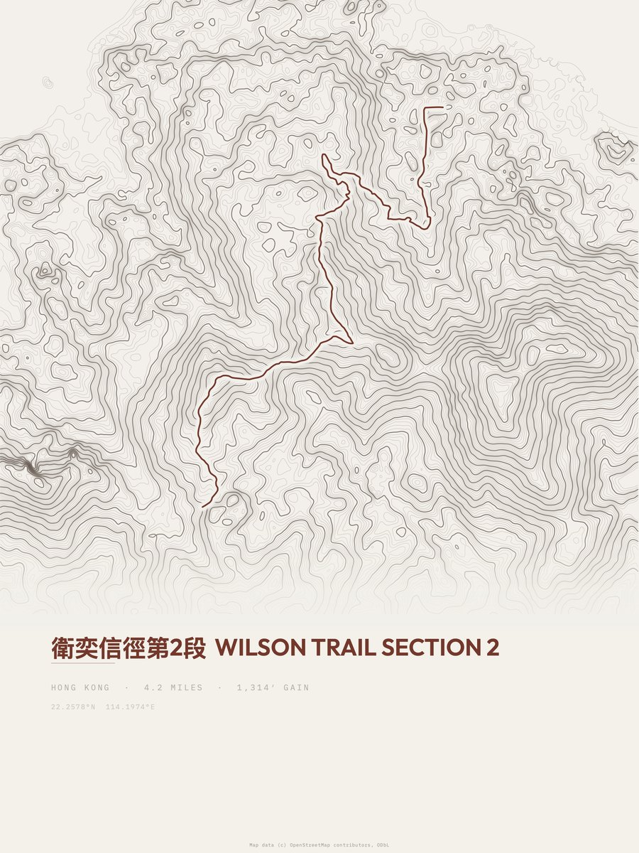 Wilson Trail topographic trail print