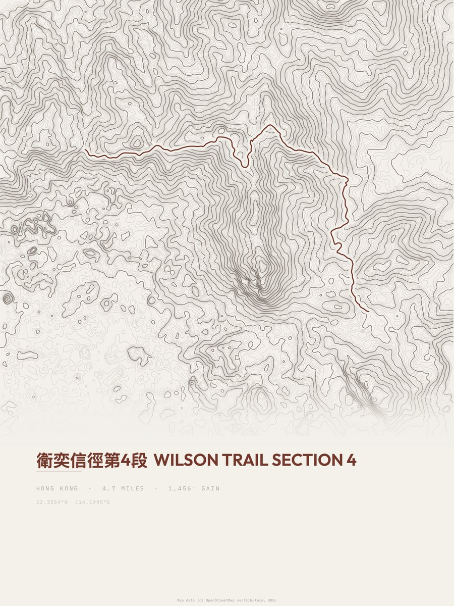 Wilson Trail topographic trail print