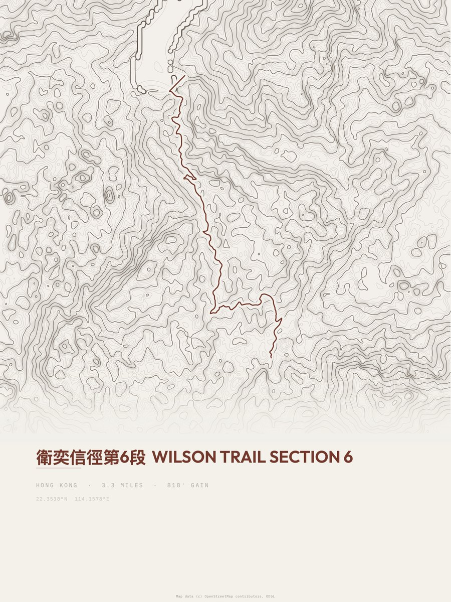 Wilson Trail Topographic print
