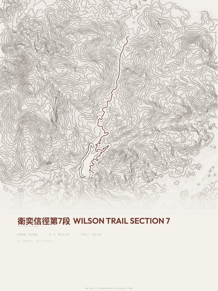 Wilson Trail topographic trail print