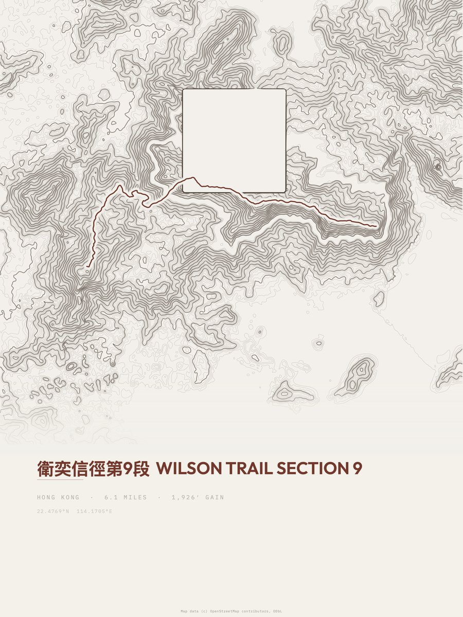 Wilson Trail topographic trail print