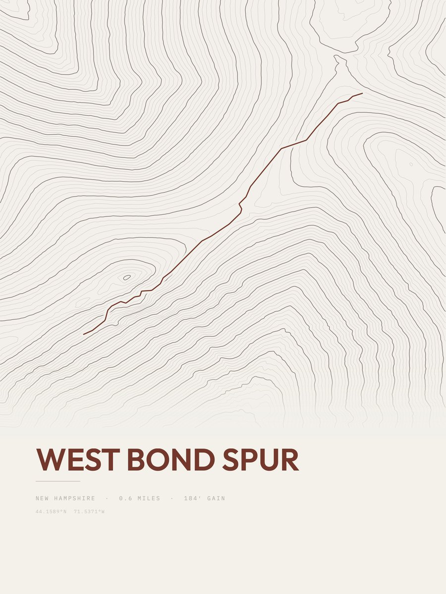 West Bond Spur Topographic print