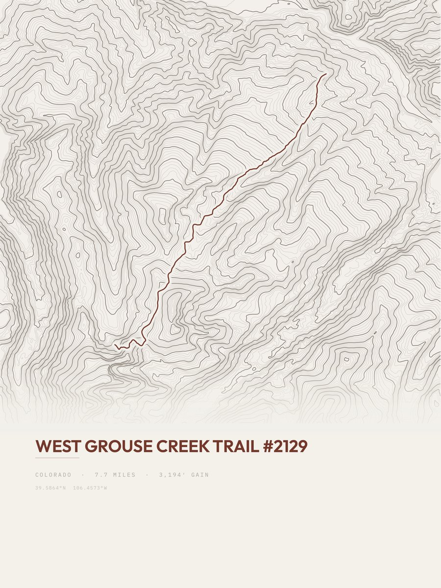 West Grouse Creek Trail Topographic print