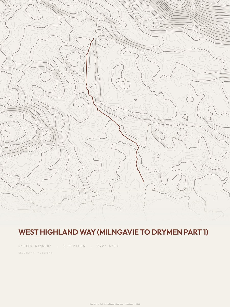 West Highland Way Topographic print