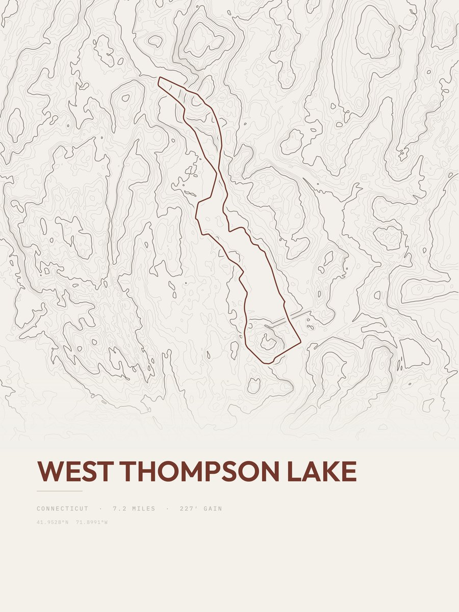 West Thompson Lake topographic trail print