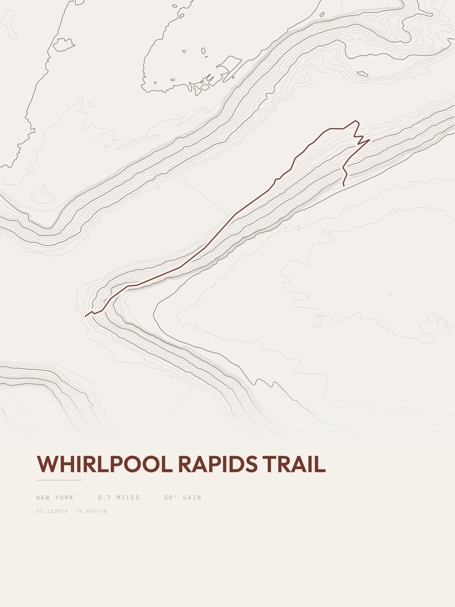Whirlpool Rapids Trail topographic trail print