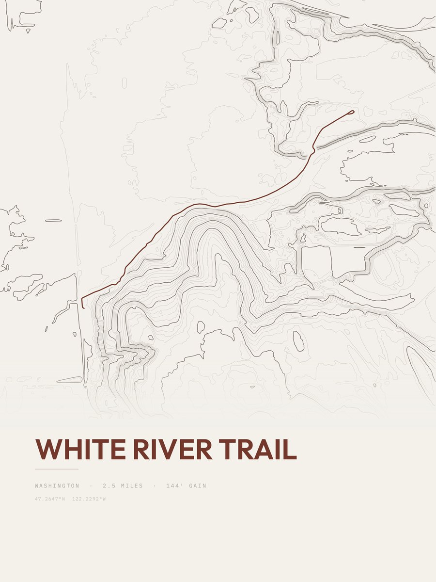 White River Trail Topographic print