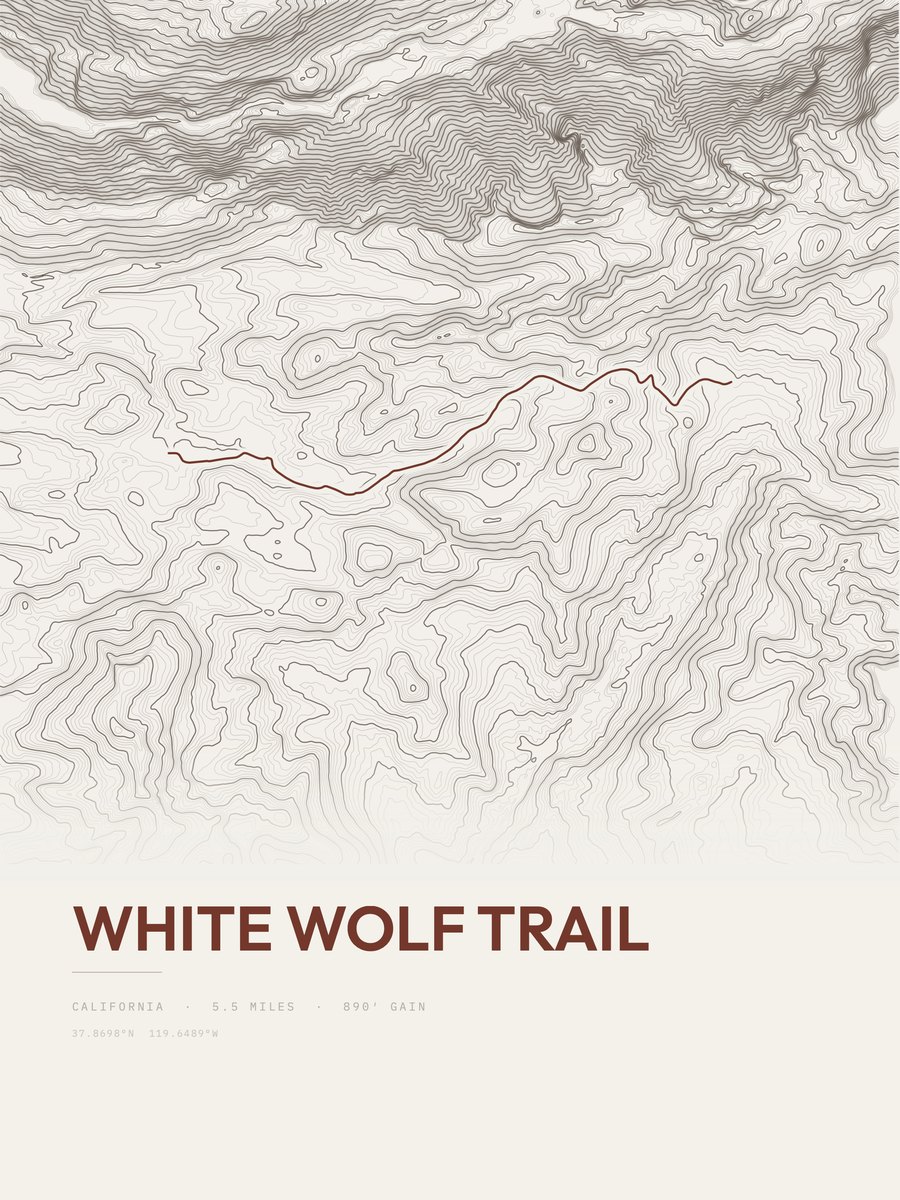 White Wolf Trail Topographic print