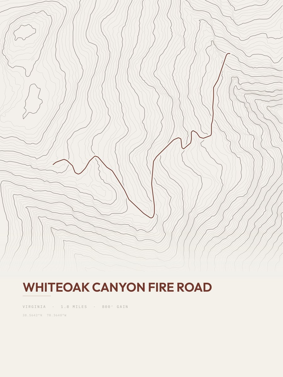 Whiteoak Canyon Fire Road Topographic print