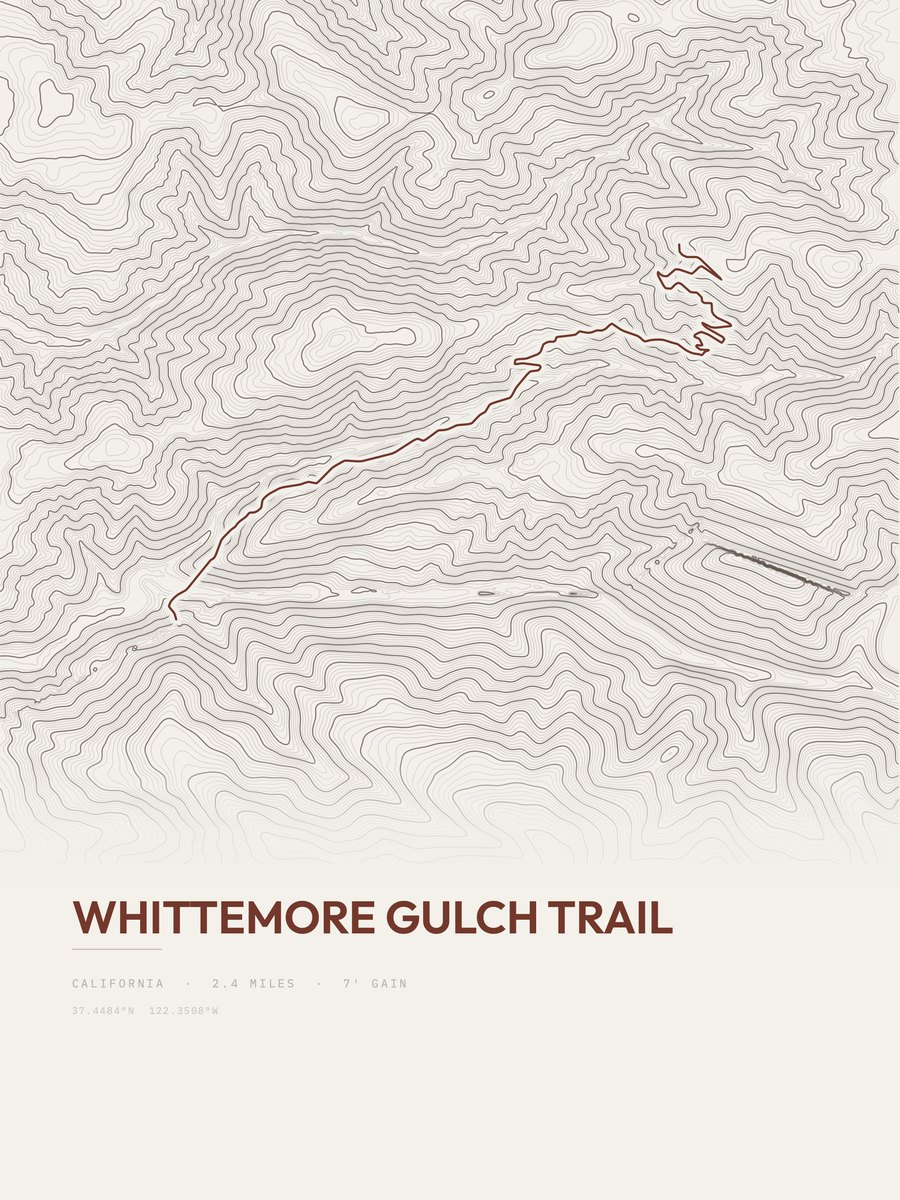 Whittemore Gulch Trail Topographic print