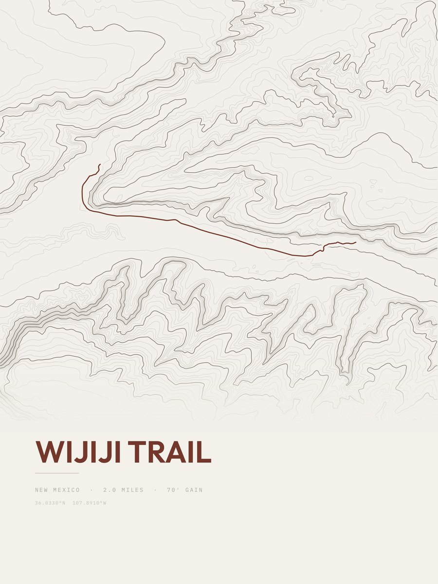 Wijiji Trail topographic trail print