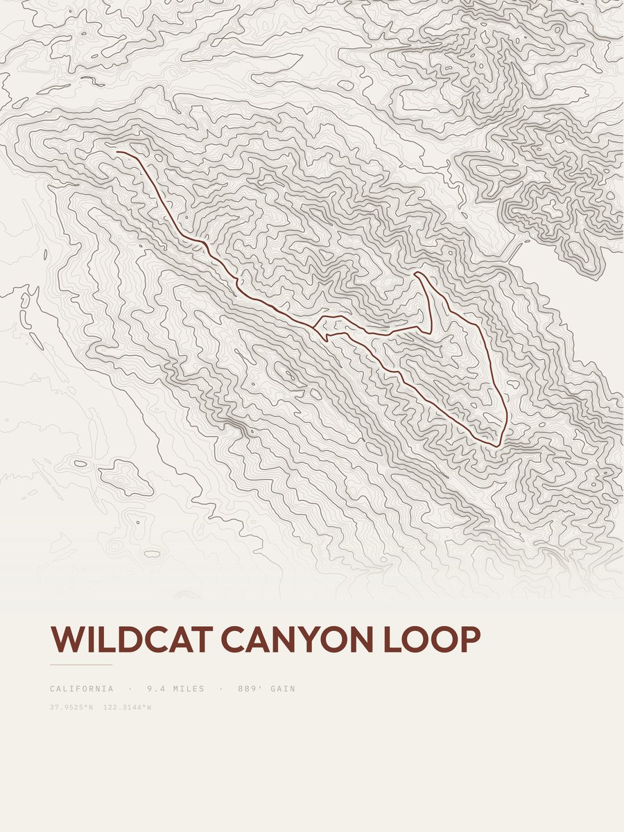 Wildcat Canyon Loop Topographic print