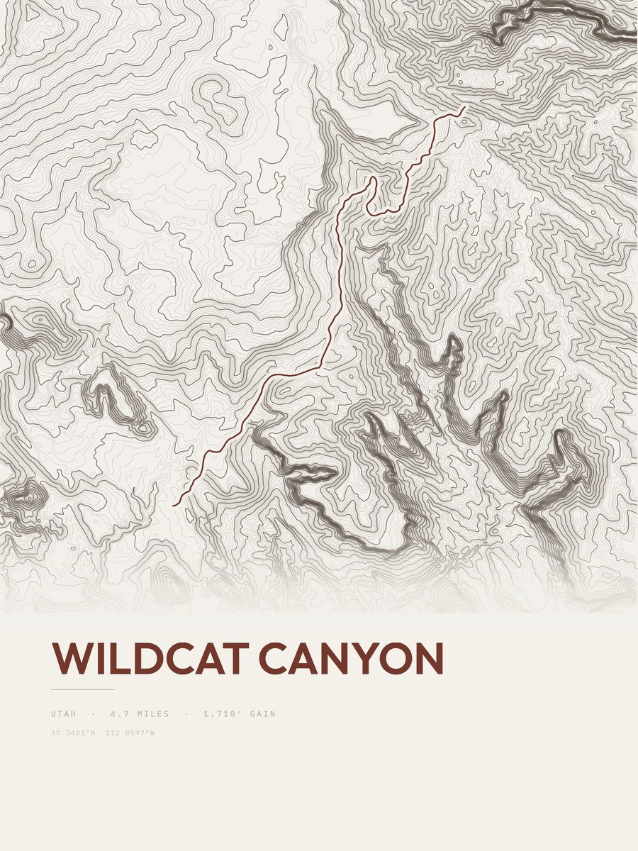 Wildcat Canyon Topographic print