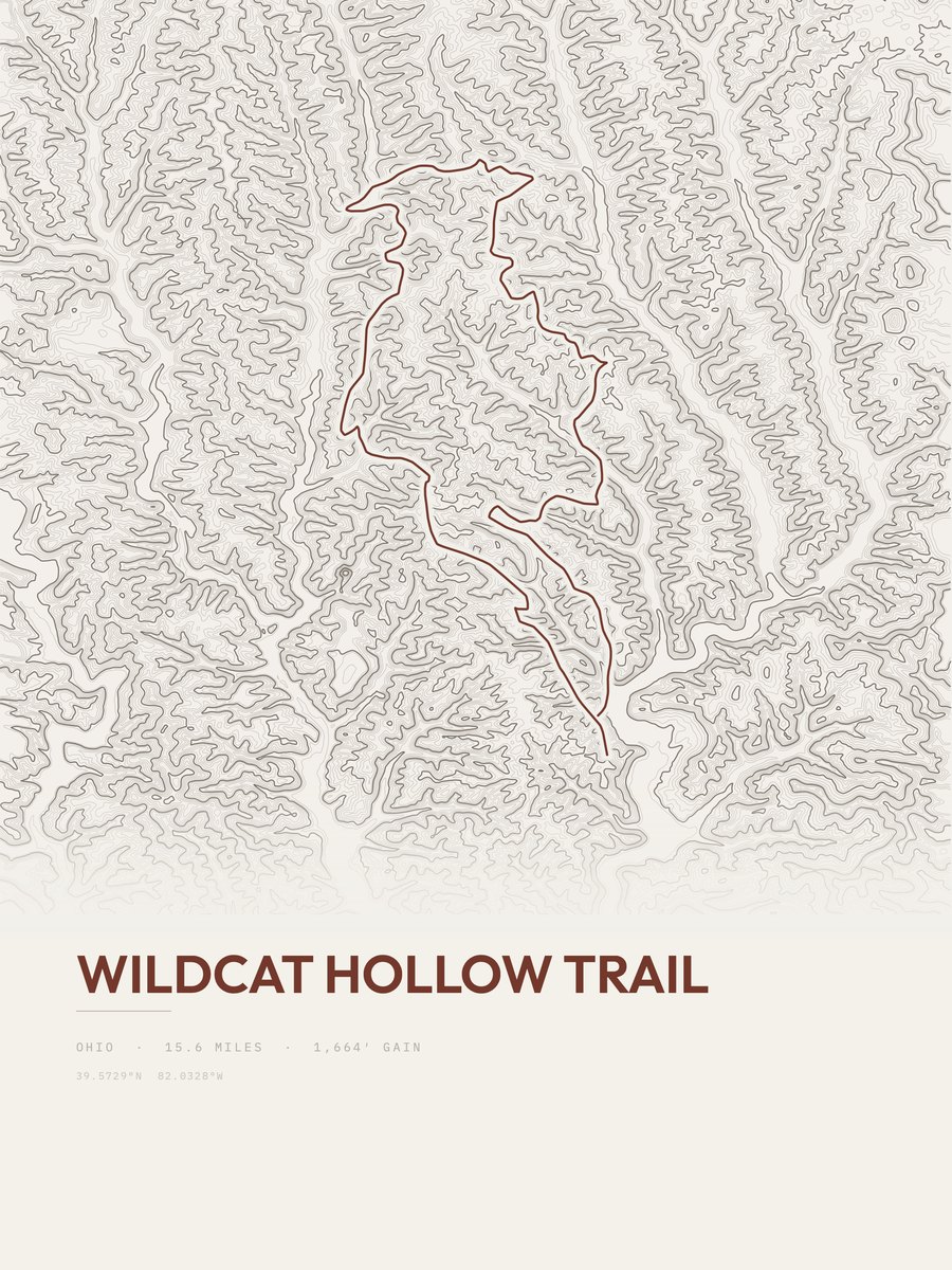 Wildcat Hollow Trail Topographic print