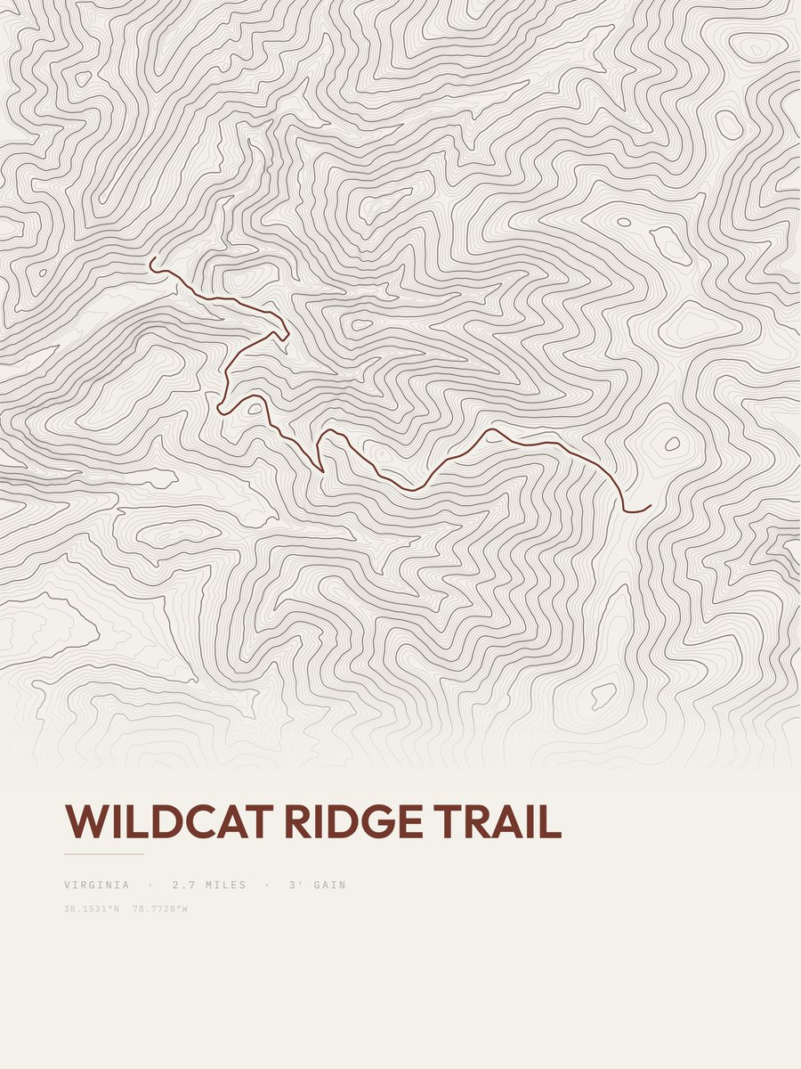 Wildcat Ridge Trail topographic trail print
