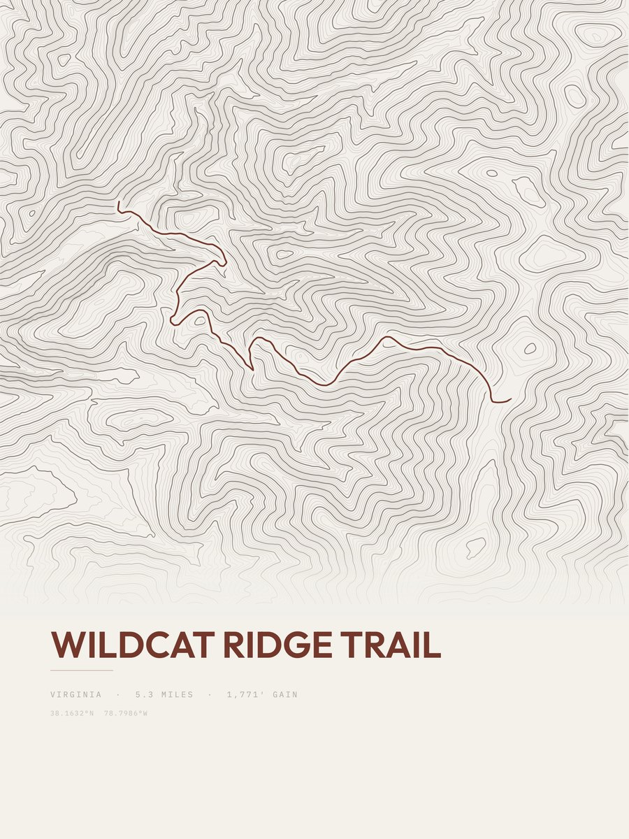 Wildcat Ridge Trail Topographic print