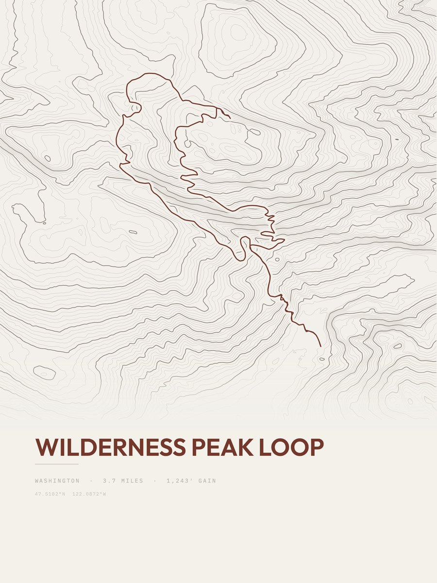 Wilderness Peak Loop Topographic print