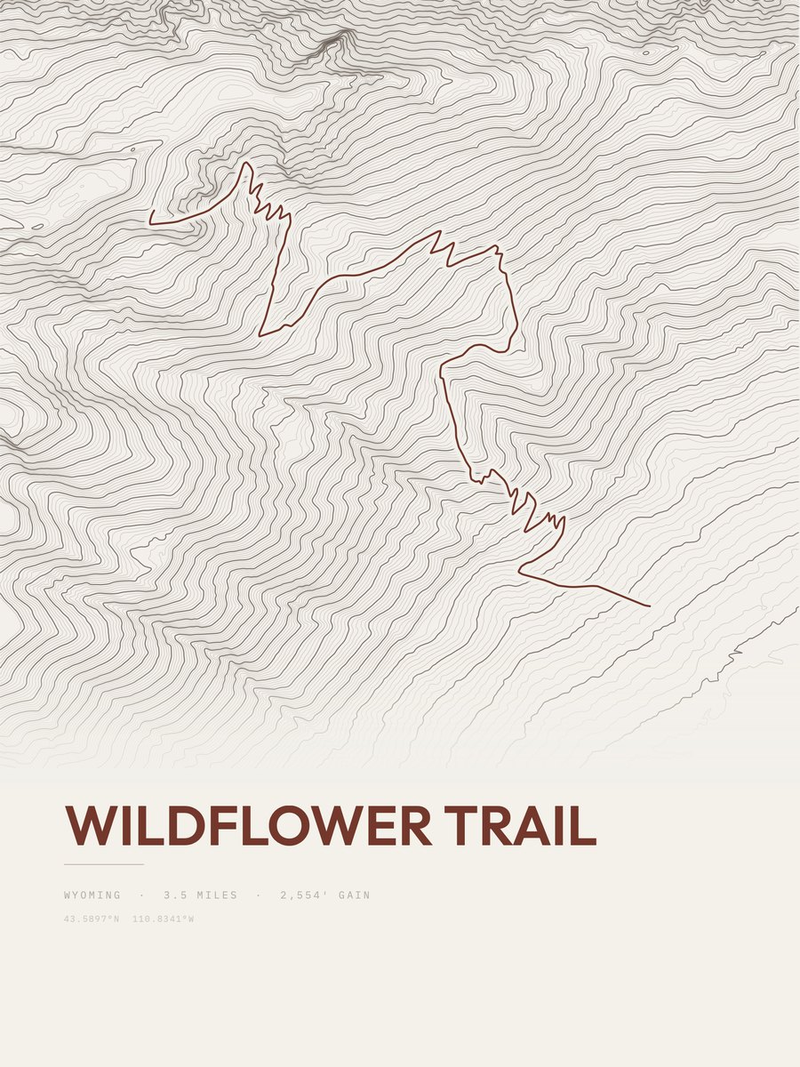 Wildflower Trail Topographic print
