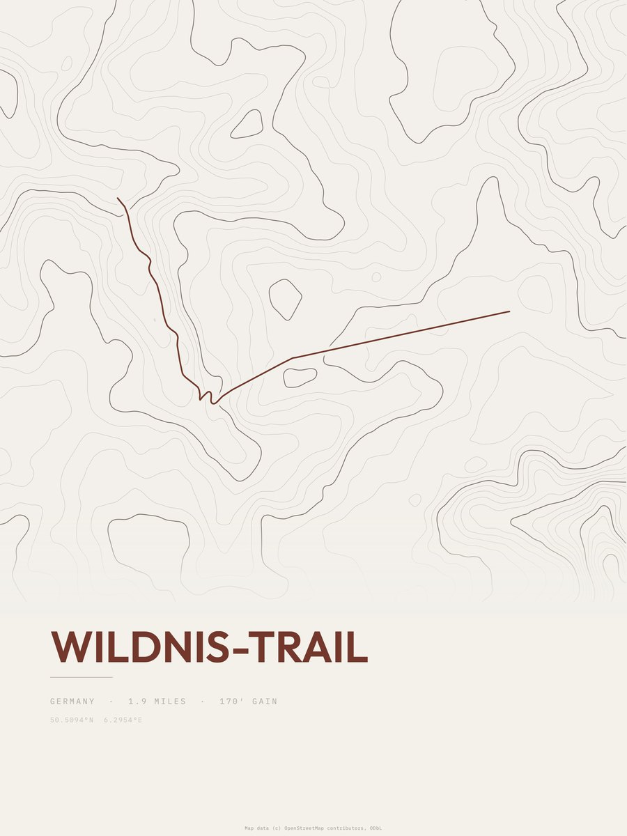 Wildnis-Trail topographic trail print