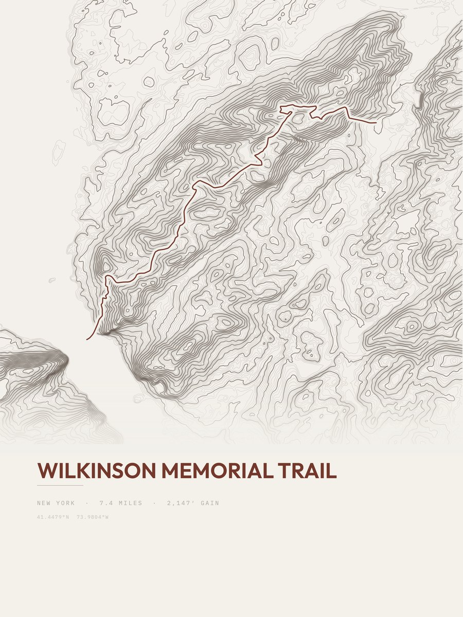 Wilkinson Memorial Trail Topographic print