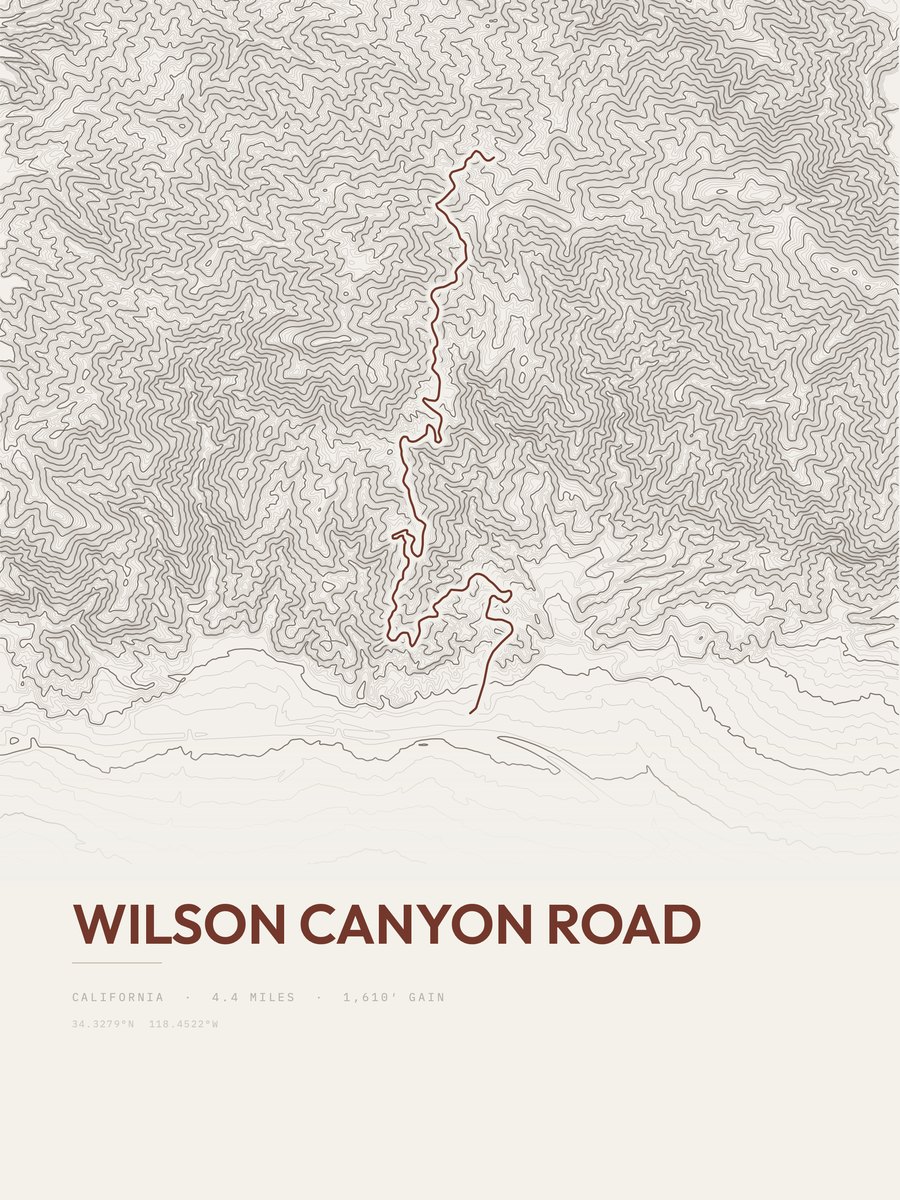 Wilson Canyon Road Topographic print