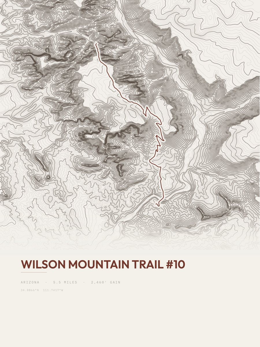 Wilson Mountain Trail Topographic print