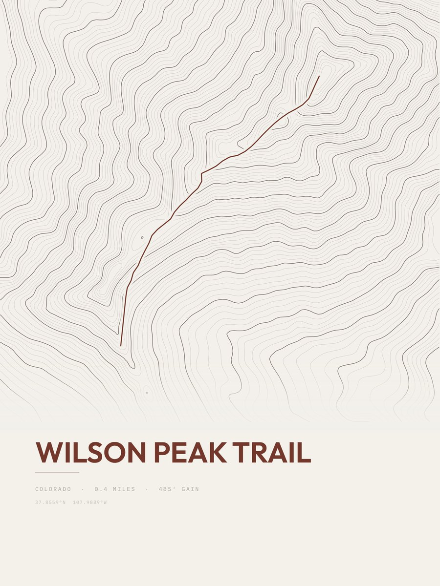 Wilson Peak Trail Topographic print