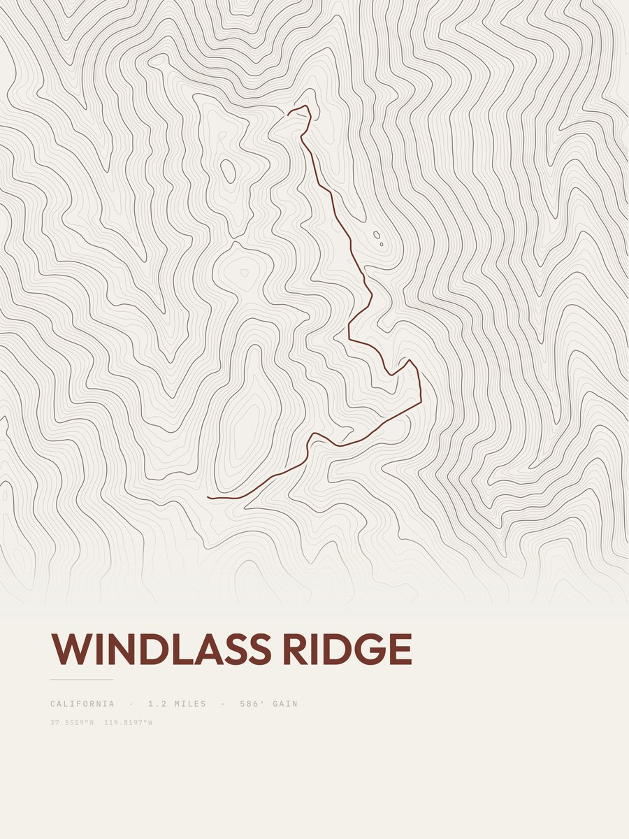 Windlass Ridge Topographic print