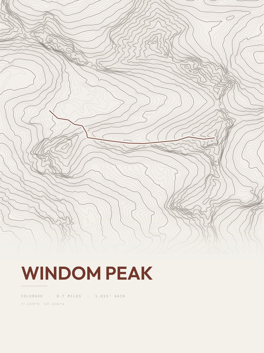Windom Peak Topographic print