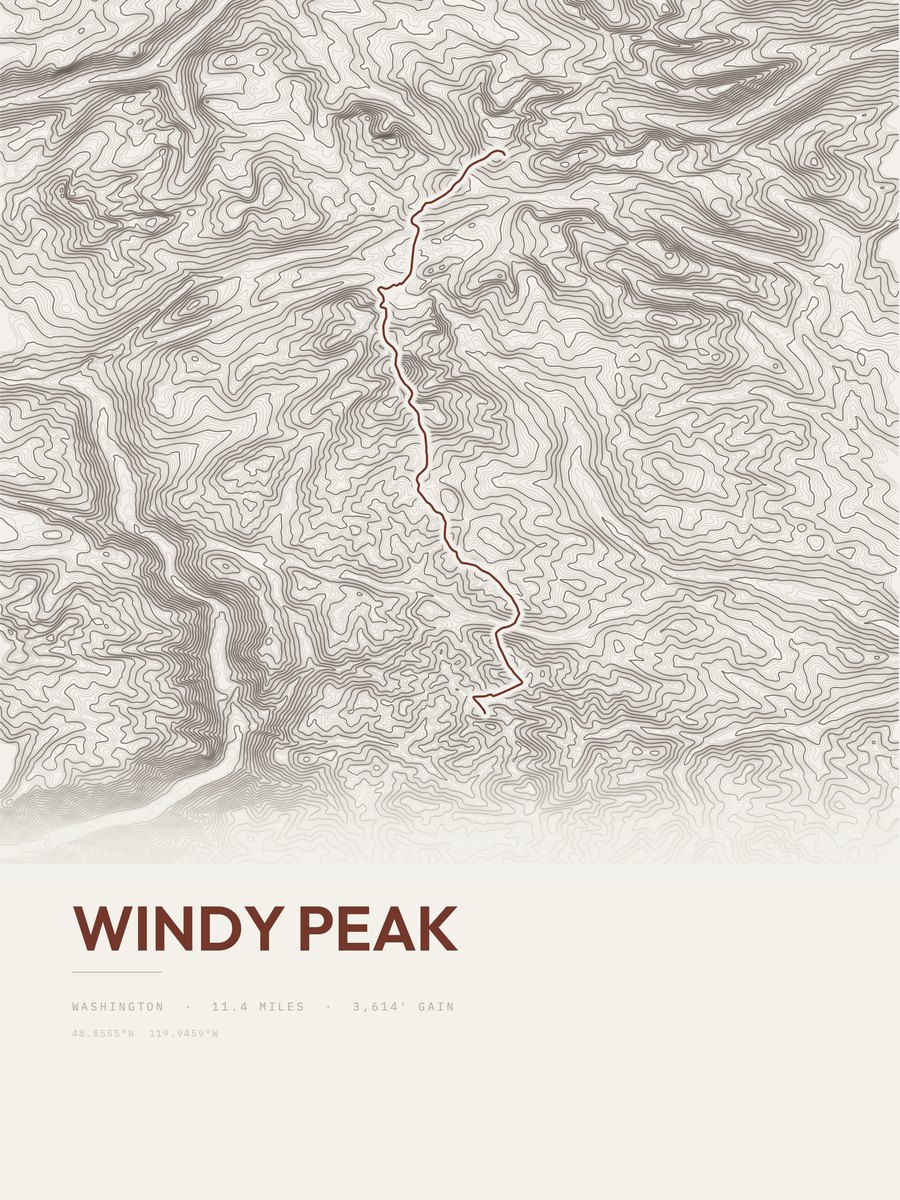 Windy Peak Topographic print
