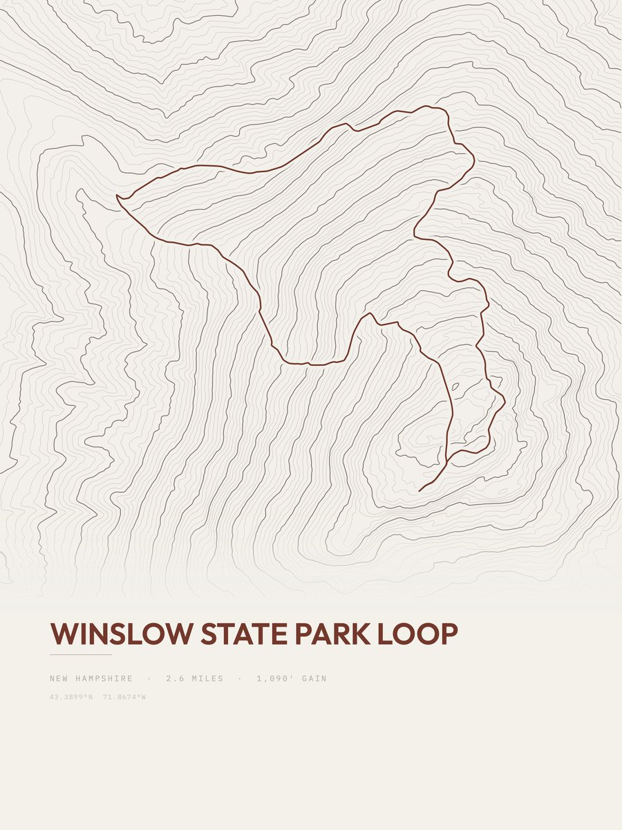 Winslow State Park Loop Topographic print