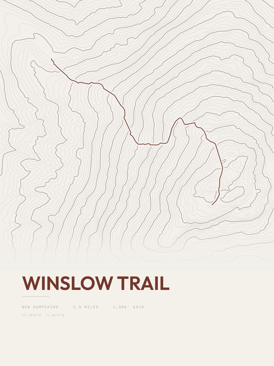 Winslow Trail Topographic print
