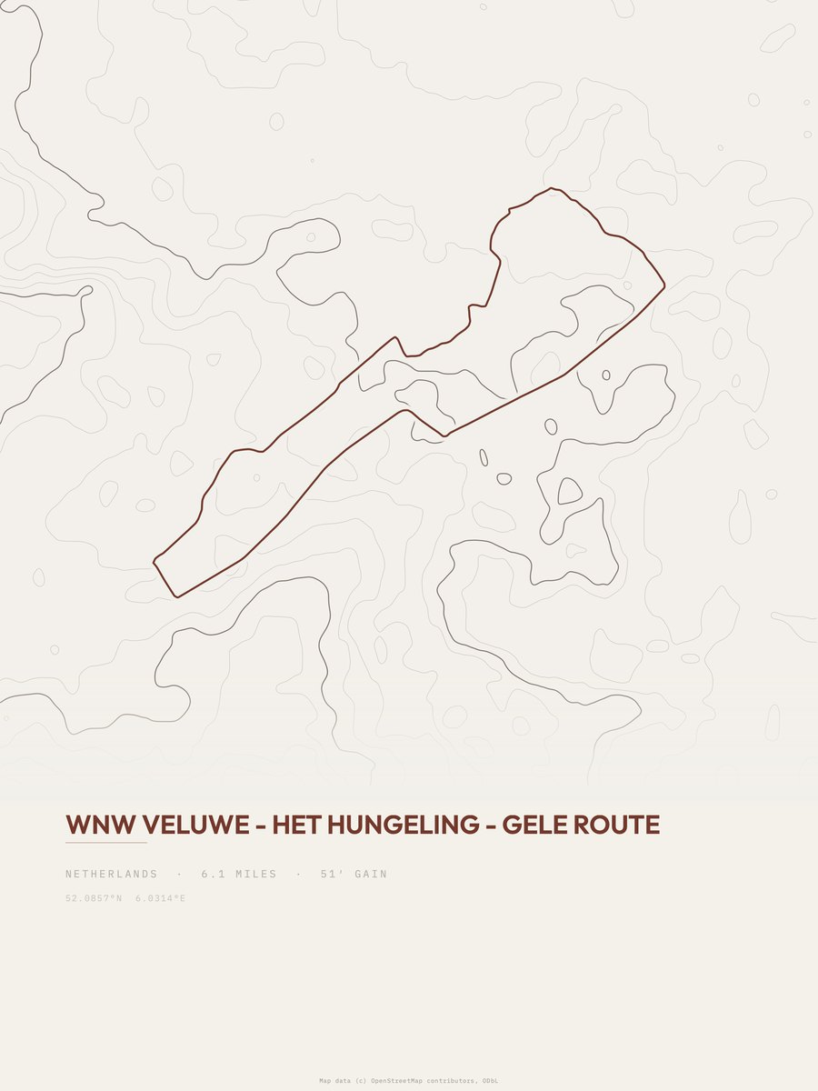 Het Hungeling topographic trail print