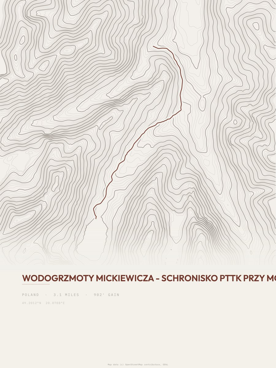Schronisko PTTK przy Morskim Oku Topographic print