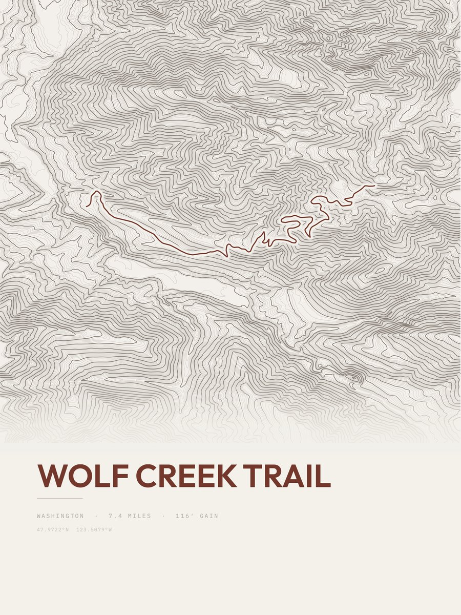 Wolf Creek Trail Topographic print