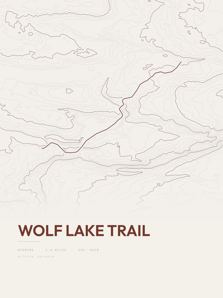 Wolf Lake Trail Topographic print