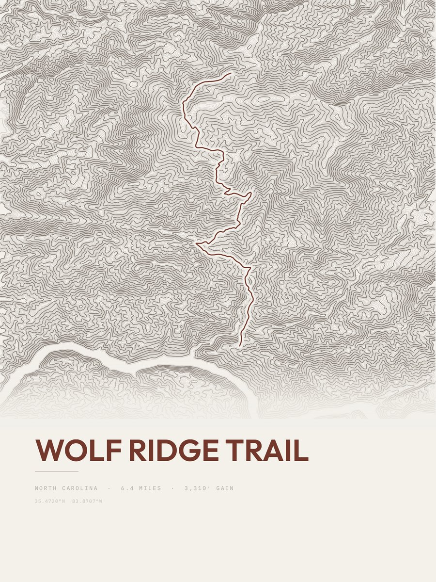Wolf Ridge Trail Topographic print