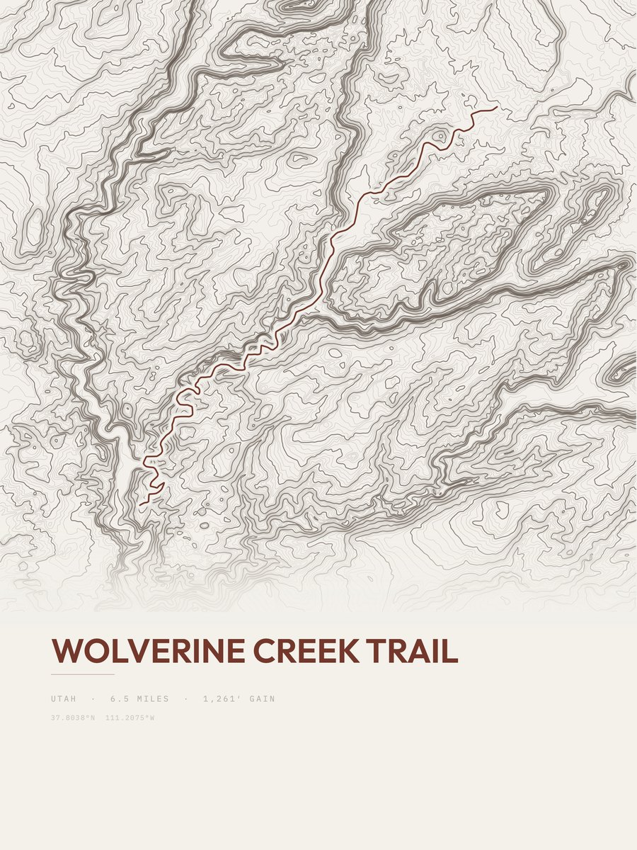 Wolverine Creek Trail Topographic print
