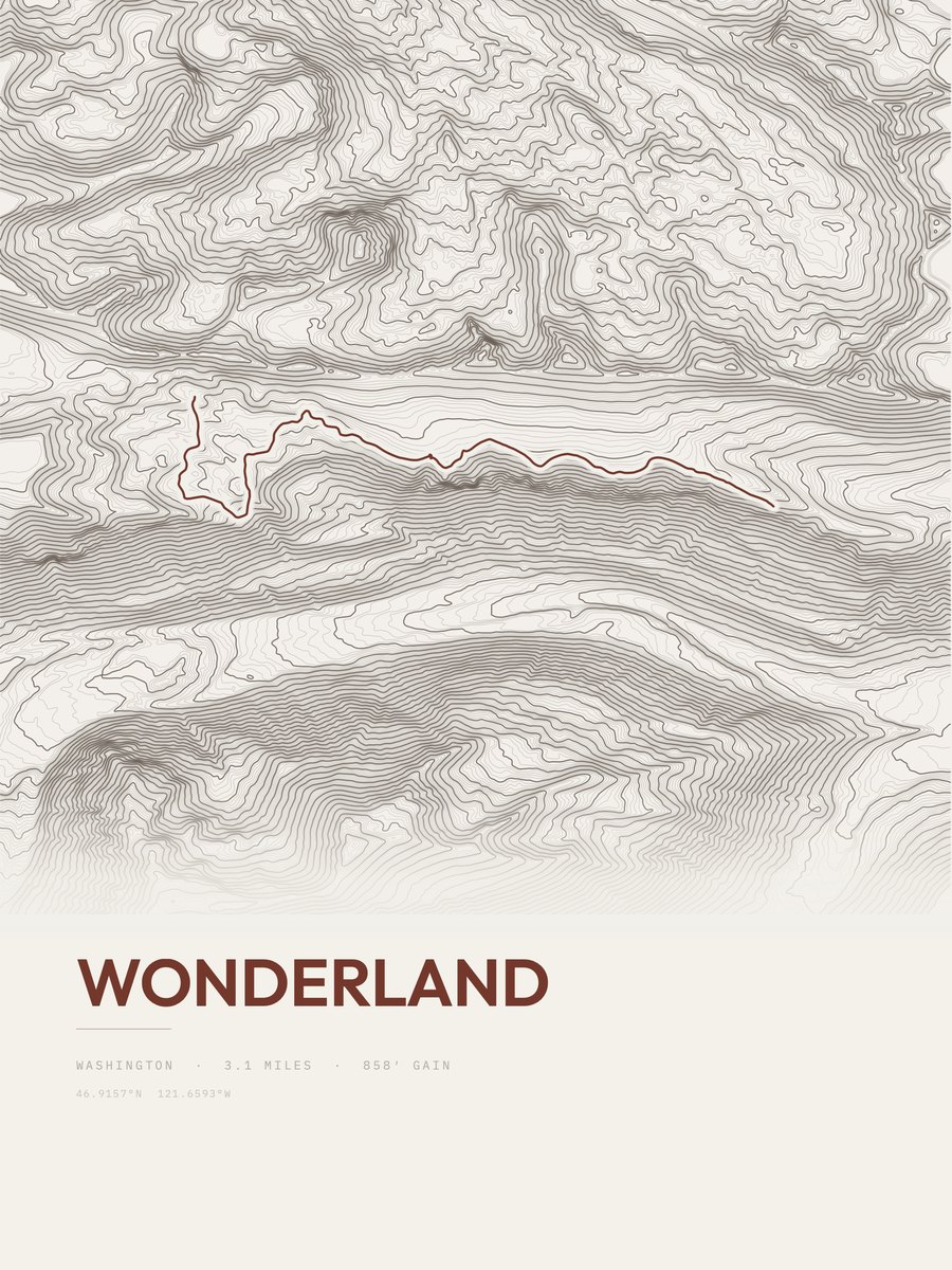 Wonderland topographic trail print