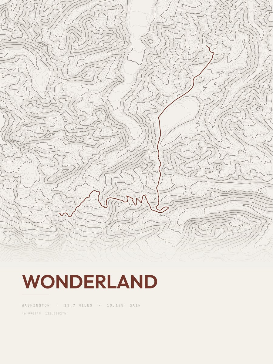 Wonderland topographic trail print