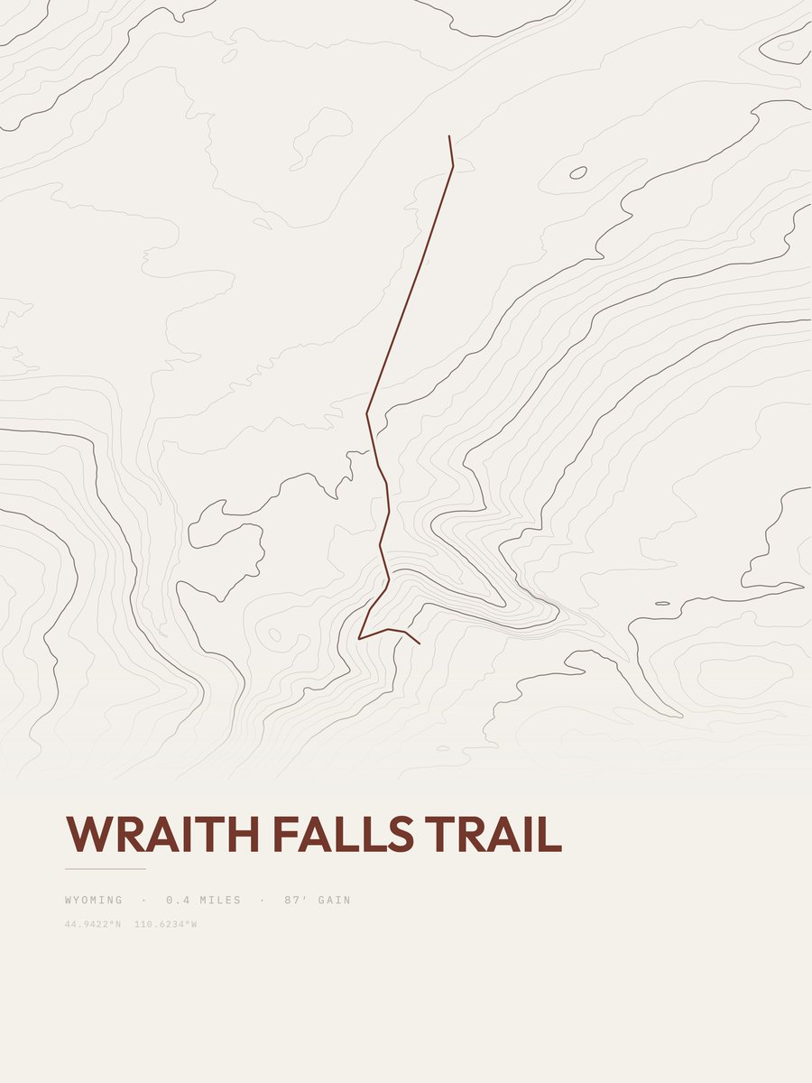 Wraith Falls Trail Topographic print