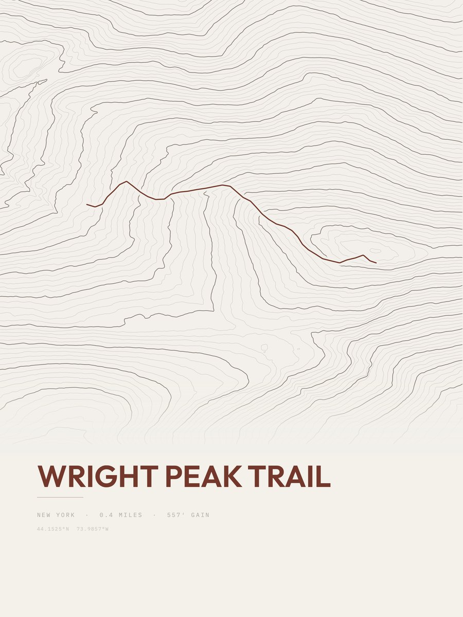 Wright Peak Trail Topographic print
