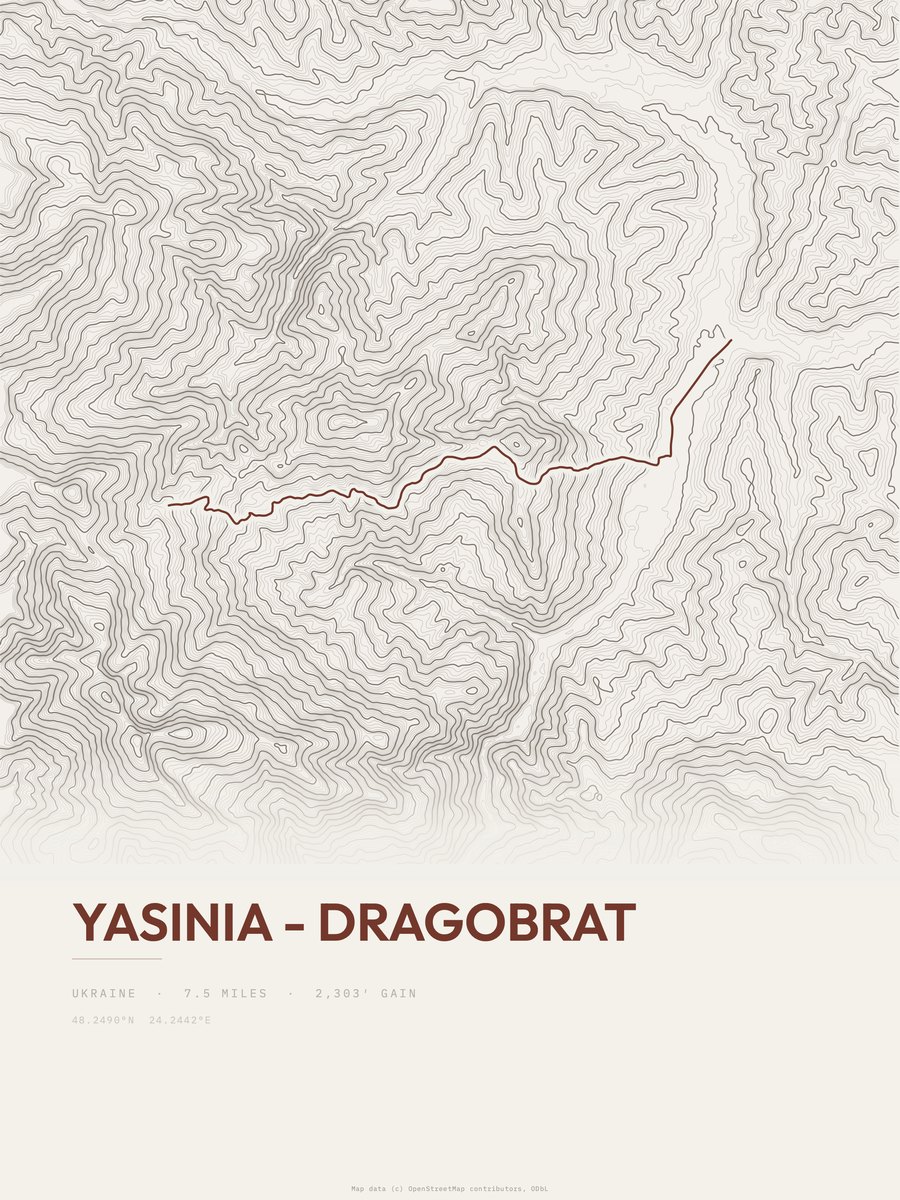 Yasinia - Dragobrat Topographic print