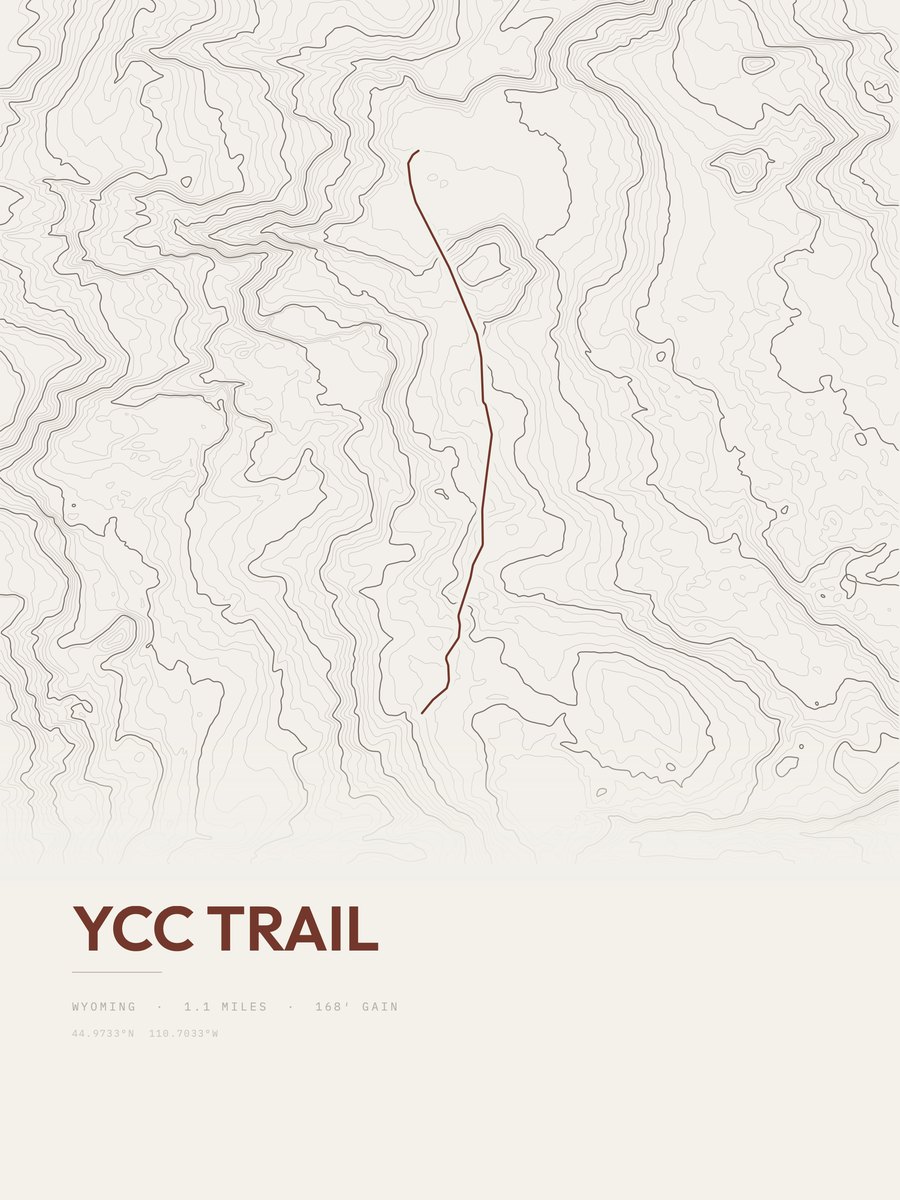 YCC Trail Topographic print