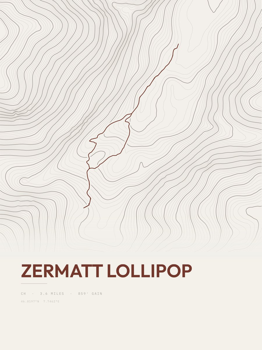 Zermatt Lollipop Topographic print