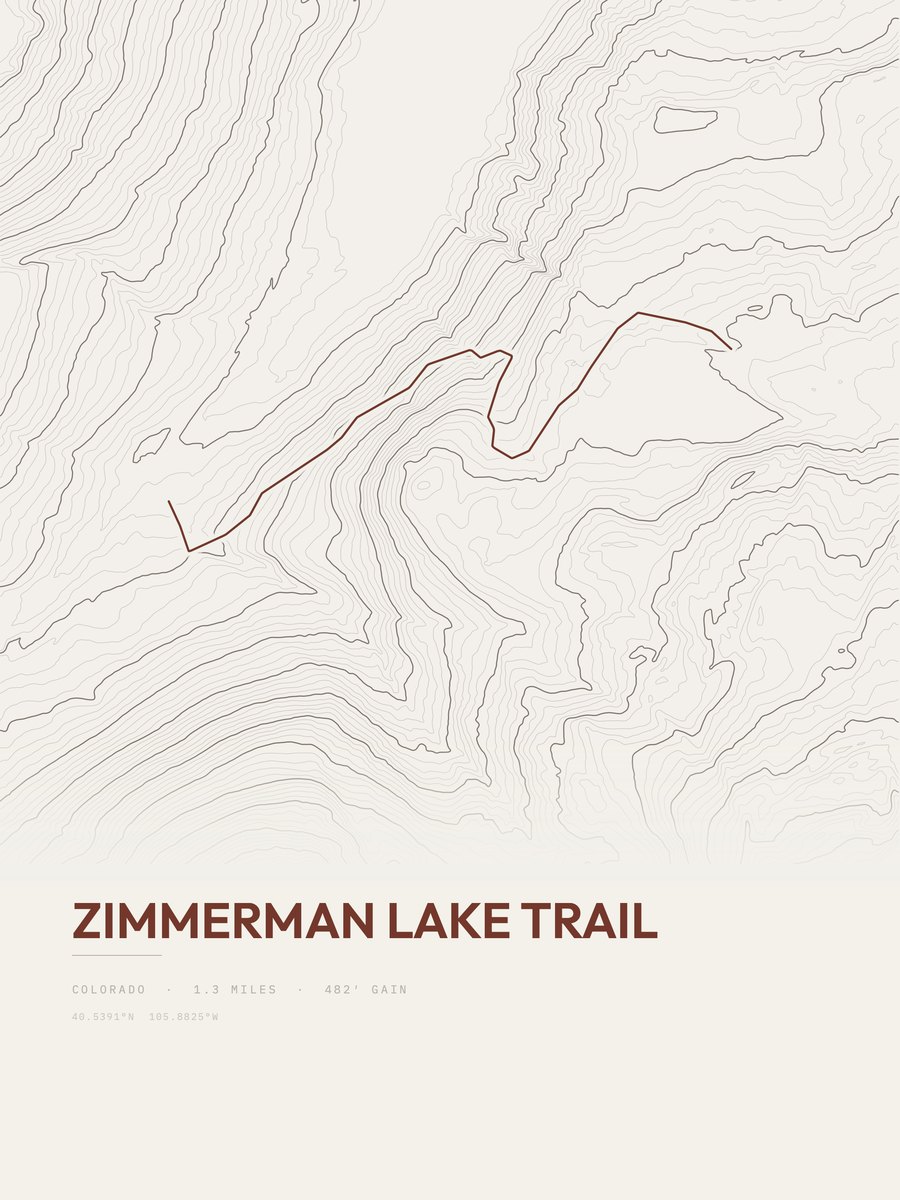 Zimmerman Lake Trail Topographic print