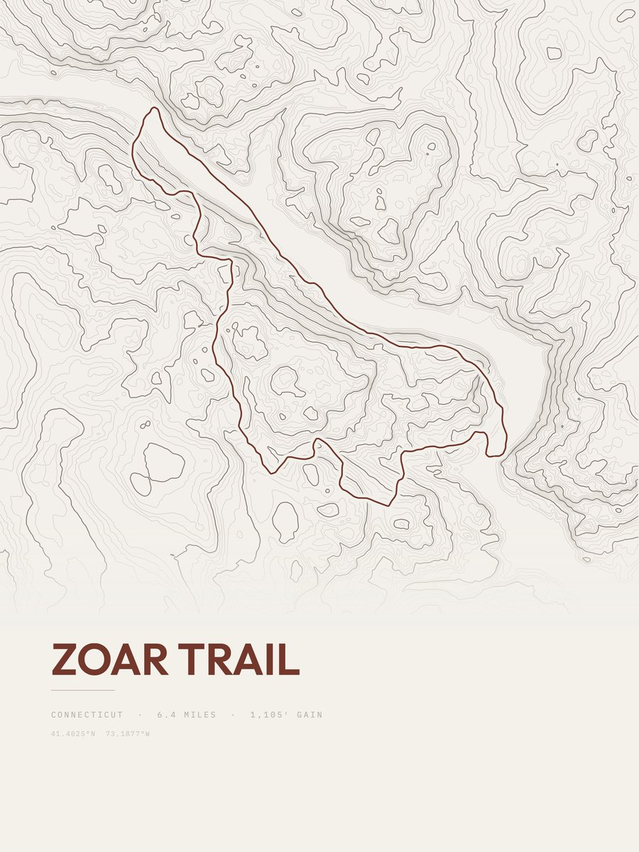 Zoar Trail topographic trail print